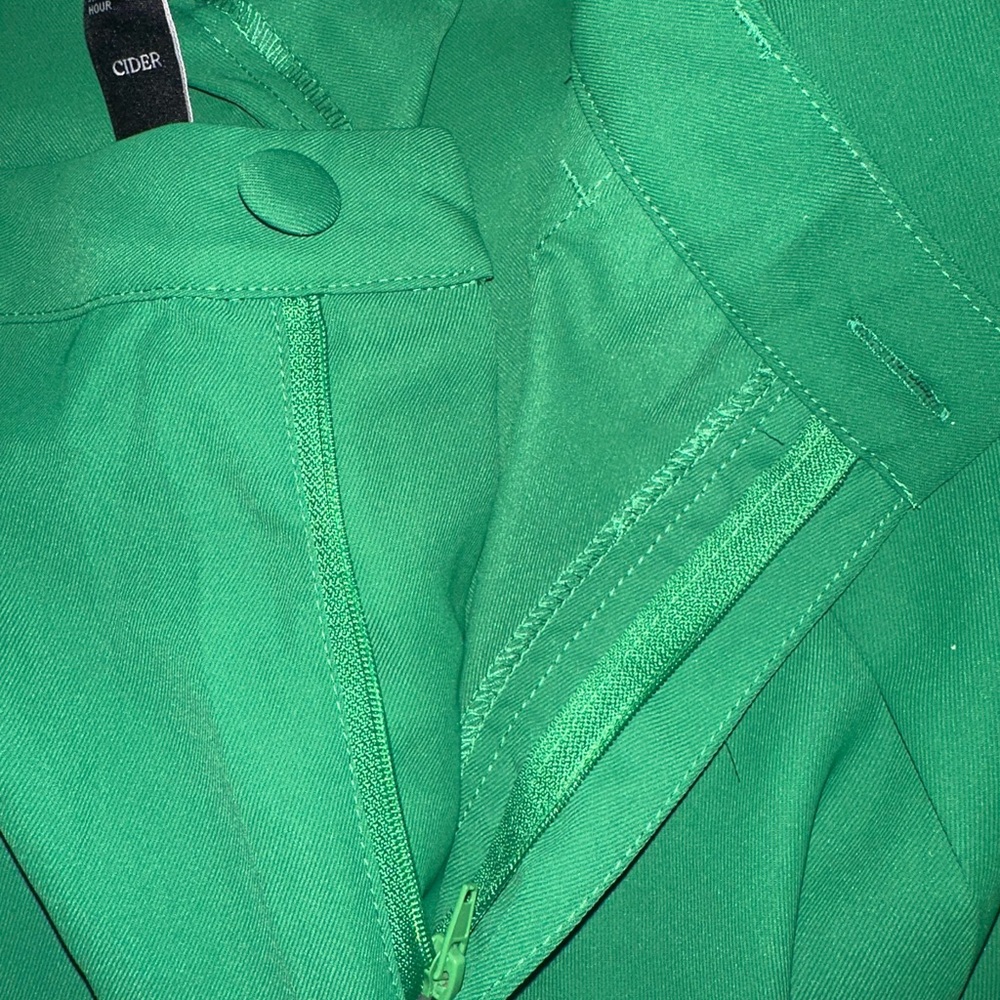 Elegant Green Strait Leg Trouser - Picture 5 of 6
